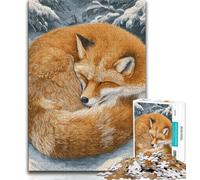 Puzzle da 1000 pezzi per adolescenti regalo "Volpe nella neve" puzzle da 1000 pezzi regalo di compleanno unico per ragazzi dai 14 anni in su 38x26cm