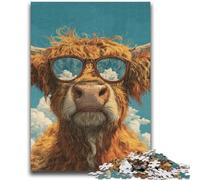 Puzzle da 1000 pezzi per adolescenti, regalo Yak con gli occhiali, antistress, sfida difficile, migliora l'amore tra coppie, 26x38cm