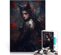 Puzzle da 1000 pezzi per adolescenti Regina dei vampiri nella foresta di rose Rompicapo con pezzi completamente interconnessi di forma casuale 75x50cm