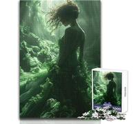 Puzzle da 1000 pezzi per adolescenti, Regina della foresta, nei colori verde, ideale per attività ricreative e antistress, giocattolo artigianale con taglio ultra preciso, dimensioni 50x75cm