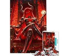 Puzzle da 1000 pezzi per adolescenti Regina Demone Rossa sul Trono Puzzle per adulti Giochi Rilassanti Migliora la Memoria Attività Divertenti da Fare a Casa (Dimensioni 50x75cm)