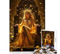 Puzzle da 1000 pezzi per adolescenti Regina d'oro sul trono Decorazione per la casa Giocattoli Regalo di compleanno Gioco rompicapo Lista dei desideri con Babbo Natale Dimensioni 38x52cm