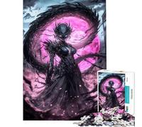 Puzzle da 1000 pezzi per adolescenti Regina Drago Gotica Oscura Giocattolo Educativo da 1000 Pezzi Sfida Difficile Gioco Divertente per Tutta la Famiglia (38x26cm)