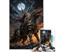 Puzzle da 1000 pezzi per adolescenti: Regina guerriera a cavallo di un drago al chiaro di luna Puzzle antistress da 1000 pezzi ideale per le vacanze a casa per passare il tempo come di Natale