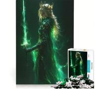 Puzzle da 1000 pezzi per adolescenti Regina Magica Verde, gioco rilassante, antistress intellettuale, compleanno e altre occasioni 38x52cm