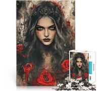 Puzzle da 1000 pezzi per adolescenti Regina oscura con rose Gioco intellettuale giocattolo Ogni pezzo è unico - Gioco divertente e stimolante per tutta la famiglia 50x70cm