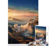 Puzzle da 1000 pezzi per adolescenti Regno sopra le nuvole Decorazione per la casa Giocattoli Idee regalo Giochi rilassanti Lista dei desideri con Babbo Natale Dimensioni 38x52cm