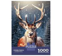 Puzzle Da 1000 Pezzi Per Adolescenti Reindeer Christmas Animals Puzzle Per Adulti Giocattoli Antistress Vacanza A Casa Passatempo Riduzione Dello Stress Regali 70x50cm/1000pcs