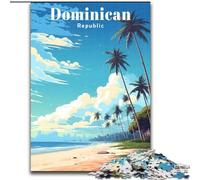 Puzzle da 1000 pezzi per adolescenti, Repubblica Dominicana, viaggi, aiuta il cervello a esercitare giocattoli avvincenti per coltivare la pazienza e migliorare la memoria, 26x38cm