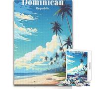 Puzzle da 1000 pezzi per adolescenti Repubblica Dominicana Viaggio Divertimento in famiglia e serata di giochi Difficile Giocattoli antistress Dimensioni 38x52cm