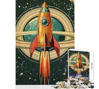 Puzzle da 1000 pezzi per adolescenti retrò lancio di razzi spazio giocattolo educativo regali per donne e uomini gioco educativo impegnativo da completare dimensioni 38x26cm