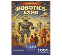 Puzzle Da 1000 Pezzi Per Adolescenti Retro Robotics Expo Puzzle Per Adulti Gioco Pratico Assemblaggio Di Modelli Per Compleanno, Natale 52x38cm/1000pcs