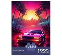 Puzzle Da 1000 Pezzi Per Adolescenti Retro Synthwave Car Puzzle Per Adulti Gioco Rompicapo Difficile Impegnativo Da Completare 70x50cm/1000pcs
