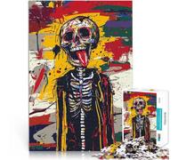 Puzzle da 1000 pezzi per adolescenti Ribelle teschio con la lingua fuori Gioco di famiglia per e Regalo di compleanno, regali, arte murale 38x26cm