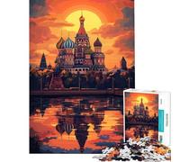 Puzzle da 1000 pezzi per adolescenti Riflessi al tramonto di San Basilio puzzle antistress per adulti divertimento in famiglia aiuta ad allenare il cervello (dimensioni 50x75cm)