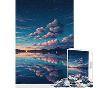 Puzzle da 1000 pezzi per adolescenti Riflesso del lago sereno al crepuscolo Giocattolo educativo Regalo divertente Giochi per famiglie Attività divertenti a casa Dimensioni 50x75cm