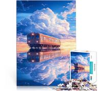 Puzzle da 1000 pezzi per adolescenti Riflesso del treno nel cielo Attività per famiglie Attività divertenti a casa, regali di compleanno, regali di viaggio, 75x50cm