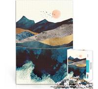 Puzzle da 1000 pezzi per adolescenti Riflesso della Montagna Blu Riduzione dello stress interessante Decorazioni e regali unici per la casa 38x52cm
