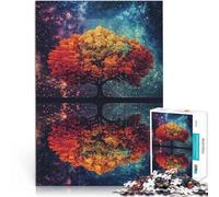 Puzzle da 1000 pezzi per adolescenti Riflesso dell'albero nel cielo stellato Rompicapo Ogni pezzo è unico - Gioco divertente e stimolante per tutta la famiglia 38x26cm