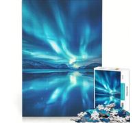 Puzzle da 1000 pezzi per adolescenti, riflesso dell'aurora boreale, giocattolo decorativo da parete, difficile e stimolante, ottimo regalo per gli appassionati di videogiochi, 38x52cm