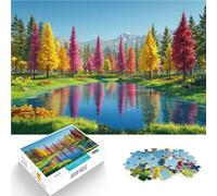 Puzzle da 1000 pezzi per adolescenti Riflesso nella foresta autunnale sfida educativa Ogni pezzo è unico - Gioco divertente e stimolante per tutta la famiglia 38x26cm