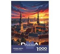 Puzzle Da 1000 Pezzi Per Adolescenti Riga, Latvia Sunset Cityscape Puzzle Per Adulti Gioco Pratico Vacanza A Casa Passa Il Tempo Aiuta Ad Allenare Il Cervello 38x26cm/1000pcs