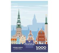 Puzzle Da 1000 Pezzi Per Adolescenti Riga Travel Print Puzzle Per Adulti Giochi Divertenti Assemblaggio Di Modelli Regali Unici Per Compleanni 70x50cm/1000pcs
