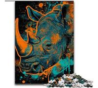 Puzzle da 1000 pezzi per adolescenti Rinoceronte misterioso, gioco di giocattoli Ogni pezzo è unico - Gioco divertente e stimolante per tutta la famiglia per bambini dai 14 anni dimensioni 50x75cm