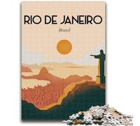 Puzzle da 1000 pezzi per adolescenti Rio de Janeiro Brasile 1000 pezzi per adolescenti, apprendimento educativo per è ideale come regalo per tutta la famiglia (26x38cm)