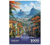 Puzzle Da 1000 Pezzi Per Adolescenti Rio De Janeiro Cityscape with Christ The Redeemer Puzzle Per Adulti Gioco Rompicapo Analisi E Logica Aiuta Ad Allenare Il Cervello 52x38cm/1000pcs