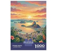 Puzzle Da 1000 Pezzi Per Adolescenti Rio De Janeiro Sunset Cityscape Puzzle Per Adulti Giochi Rilassanti Corsa Di Velocità Manuale Regali Di Natale E Compleanno 70x50cm/1000pcs