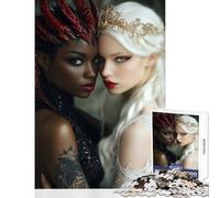 Puzzle da 1000 pezzi per adolescenti ritratti di angeli e demoni giocattoli antistress opera d'arte regalo gioco rompicapo con poster abbinato e foglio di quiz dimensioni 50x75cm