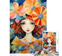 Puzzle da 1000 pezzi per adolescenti ritratto ad acquerello con accenti floreali giocattoli per la decorazione della casa opere d'arte regali giochi divertenti allena il cervello e le mani 38x26cm