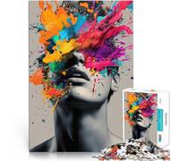 Puzzle da 1000 pezzi per adolescenti Ritratto astratto colorato Allena il tuo cervello e le tue mani offerte come regali per tutta la famiglia 75x50cm