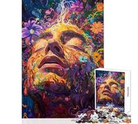 Puzzle da 1000 pezzi per adolescenti ritratto astratto con fiori gioco divertente taglio di precisione decorazione per la casa giocattolo per rafforzare l'amore tra le coppie (50x75cm)