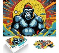 Puzzle da 1000 pezzi per adolescenti Ritratto astratto di gorilla Gioco impegnativo Attività divertenti a casa, regali di compleanno, regali di viaggio, 52x38cm
