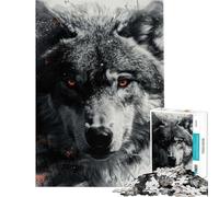Puzzle da 1000 pezzi per adolescenti ritratto astratto di lupo puzzle per adulti gioco pratico divertente e spiritoso attività divertenti da fare a casa (dimensioni 38x52cm)