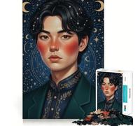 Puzzle da 1000 pezzi per adolescenti,ritratto celeste di un giovane uomo,design pulito,puzzle logico,gioco di svago,regalo di compleanno (38x52cm)