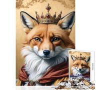Puzzle da 1000 pezzi per adolescenti ritratto del re volpe giocattoli antistress regali di compleanno gioco rompicapo interazione genitore-figlio dimensioni 38x26cm
