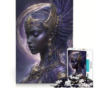 Puzzle da 1000 pezzi per adolescenti ritratto della dea Iside viola e oro giocattolo fai-da-te migliora la memoria collezione d'artista belle arti 50x75cm