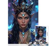 Puzzle da 1000 pezzi per adolescenti,ritratto della regina degli elfi con corona di gioielli,decorazioni per la casa,giocattoli,idee regalo,gioco educativo per compleanni,Natale,dimensioni 50x75cm