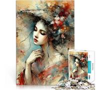 Puzzle da 1000 pezzi per adolescenti Ritratto di donna ad acquerello Regali di giochi impegnativi Migliorare l'amore tra le coppie 70x100cm
