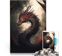 Puzzle da 1000 pezzi per adolescenti Ritratto di drago Difficile da completare ma divertente e umoristico Migliorare la memoria 38x26cm