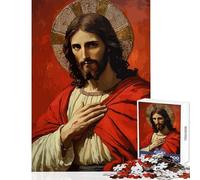 Puzzle da 1000 pezzi per adolescenti ritratto di Gesù Cristo con aureola giocattoli per la decorazione della casa regali di Babbo Natale segreto gioco educativo aiuta a esercitare il cervello 50x75cm
