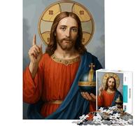 Puzzle da 1000 pezzi per adolescenti ritratto di Gesù Cristo con globo terrestre gioco educativo gioco stimolante regalo per compleanni regalo per donne (dimensioni 38x52cm)