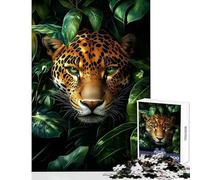 Puzzle da 1000 pezzi per adolescenti Ritratto di giaguaro nella giungla Giocattolo educativo Ottimi regali e giocattoli Giochi divertenti Allena il tuo cervello e le tue mani Dimensioni 38x26cm