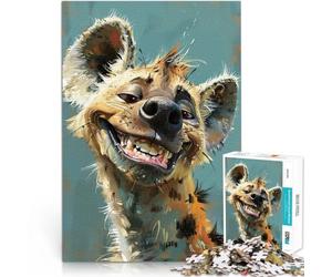 Puzzle da 1000 pezzi per adolescenti Ritratto di iena sorridente Giocattoli da gioco per regalo di famiglia per la decorazione della casa 52x38cm