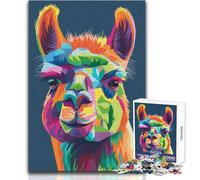 Puzzle da 1000 pezzi per adolescenti, ritratto di lama colorato, tranquillo, piacevole, divertente, per il tempo libero, stretto, senza cuciture, di precisione, dimensioni del giocattolo: 50x75cm
