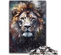 Puzzle da 1000 pezzi per adolescenti, ritratto di leone colorato, per bambini dai 14 anni in su, sfida educativa, attività divertenti a casa, regali di compleanno, regali di viaggio, 50x75cm