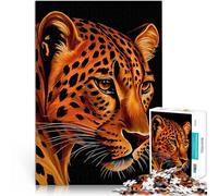 Puzzle da 1000 pezzi per adolescenti Ritratto di leopardo Gioco impegnativo e gioco in famiglia Migliorare l'amore tra le coppie 52x38cm